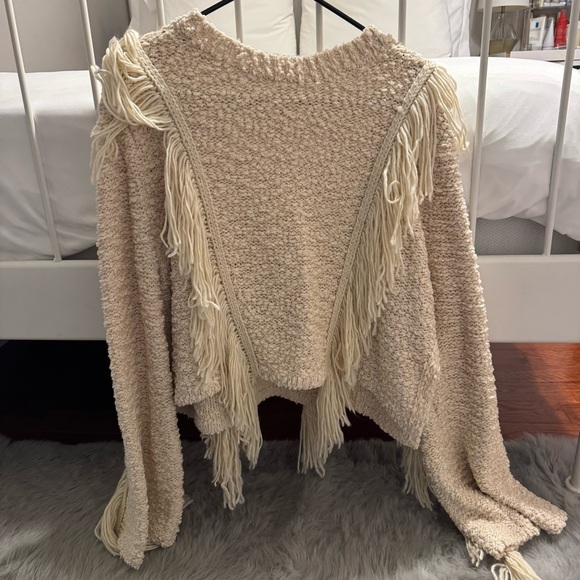 Tularosa Ibone Fringe Sweater Beige - Picture 13 of 16